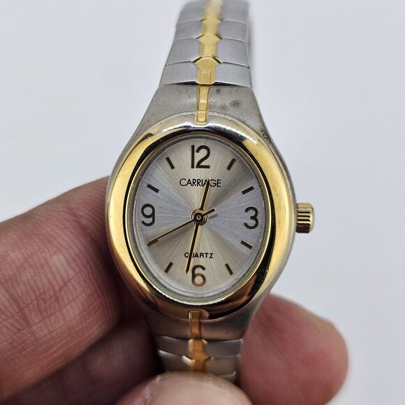 3X Timex Carriage Women's Watch Gold Tone Bracelet Band New Battery - Picture 13 of 16